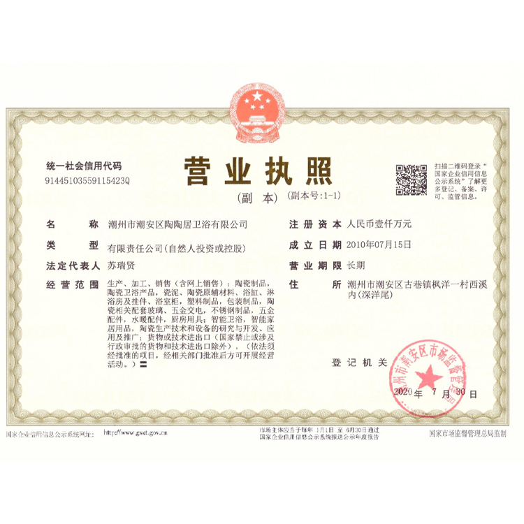 Taotaoju Sanitary Ware Co., Ltd., Chao'an District, Chaozhou City