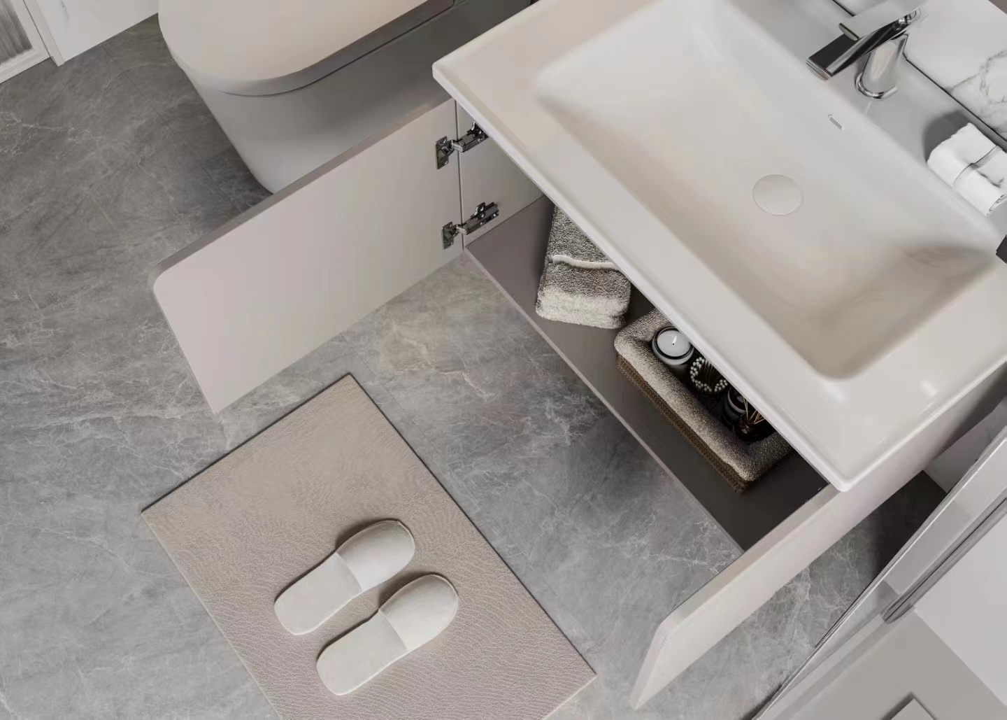 Xingpa Kitchen and Bathroom - European Chinese Modern Solid Wood New Simple Bathroom Cabinet 25018