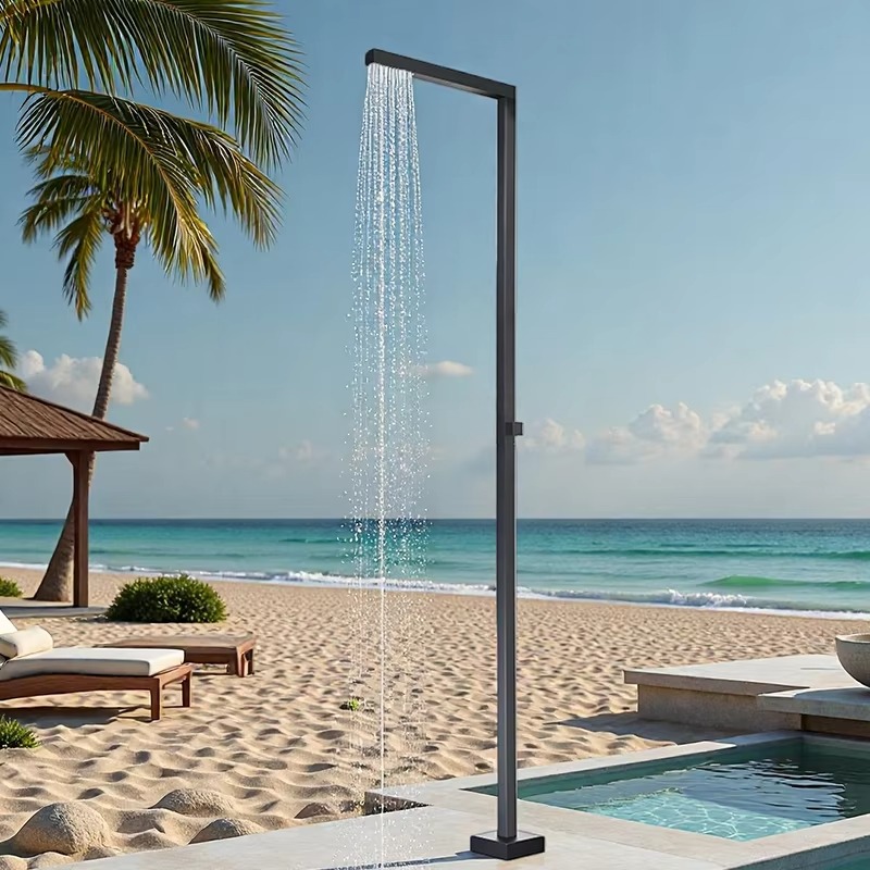 JINNAIYA Shower Column Beach Outdoor Villa Floor standing High Standing Single Handle Cooling Stainless Steel Shower Set CE SASO UPC Certification