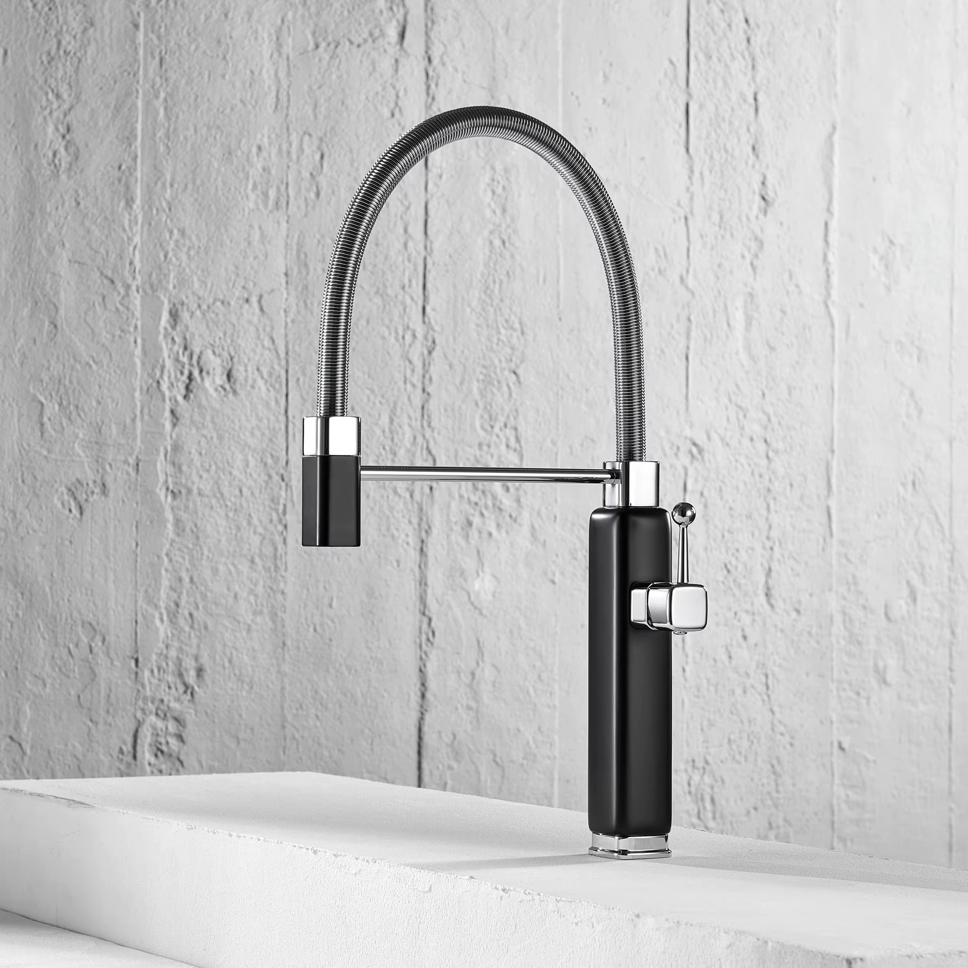 Retro Italian style universal pull-out kitchen rotating telescopic sink hot and cold water faucet all copper faucet