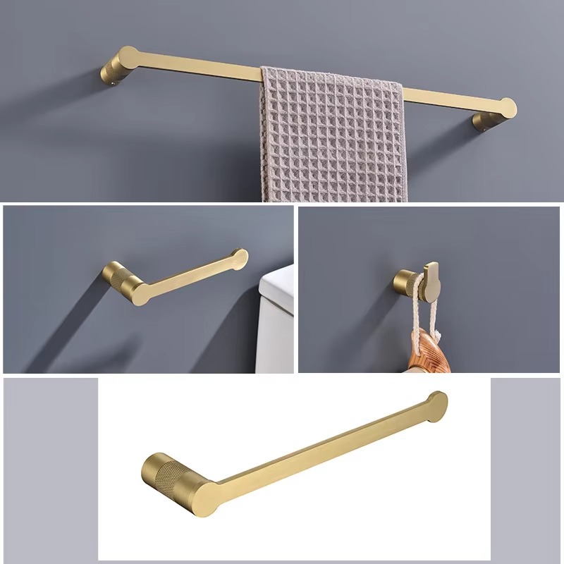 Towel holder brass wall mounted brushed gold tissue holder single-layer coat hook modern environmentally friendly kitchen