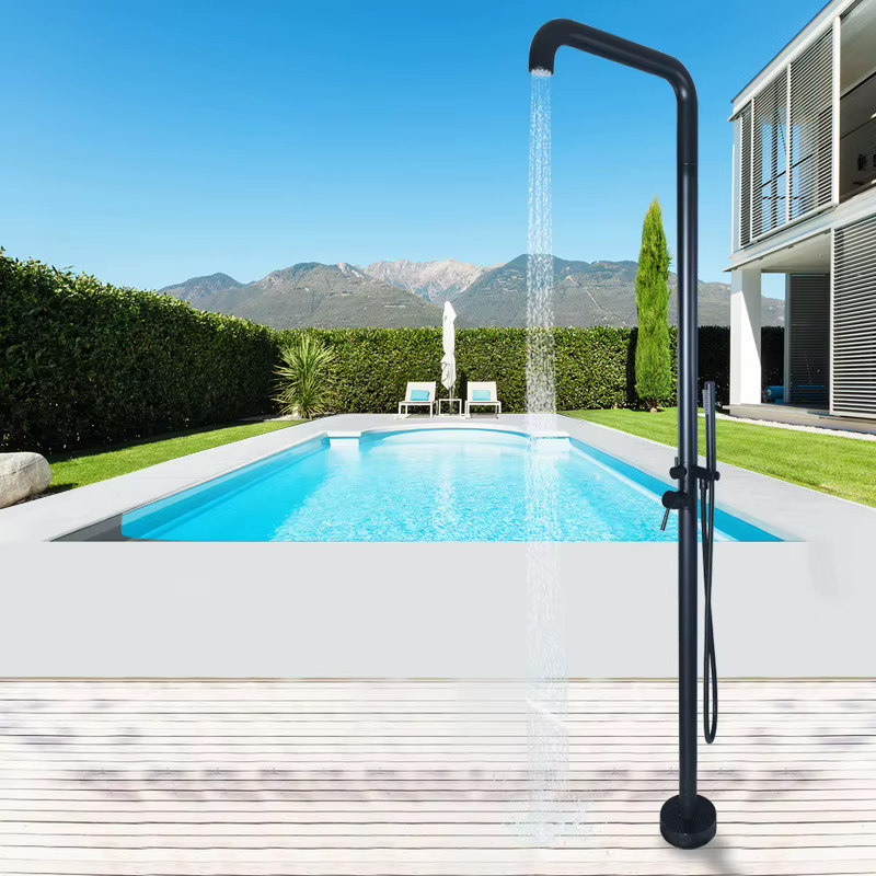 JINNAIYA Non Sliding Rod Shower Set Shower Set Brushed Ceramic Outdoor Stainless Steel Single Handle Floor Faucet High Rain Immersion Faucet