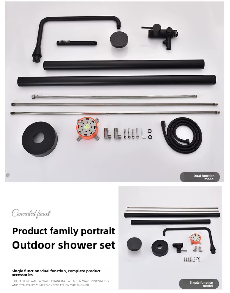 JINNAIYA non sliding bar product shower set shower column outdoor brushed stainless steel modern floor standing single handle hot and cold dual-use