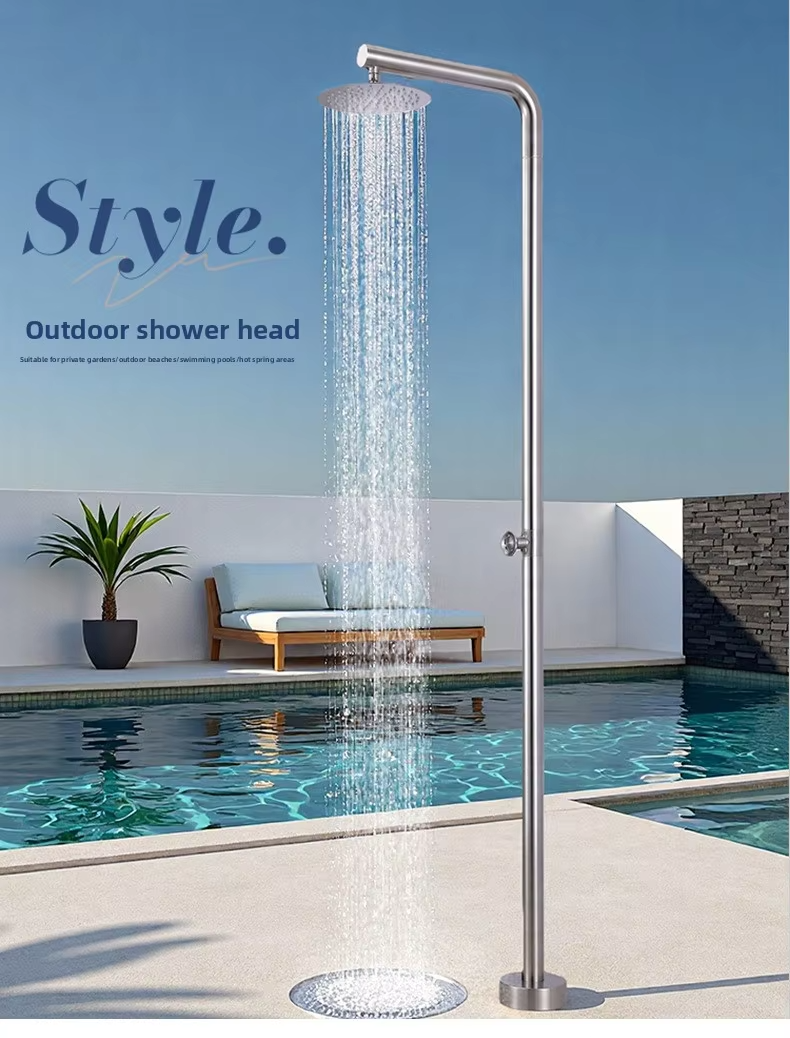 JINNAIYA non sliding bar product shower set shower column outdoor brushed stainless steel modern floor standing single handle hot and cold dual-use