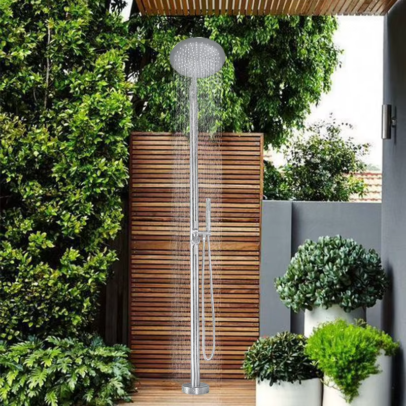 Jinnaiya high-end modern outdoor floor standing shower column 304 stainless steel rain shower head villa pool resort bathing facilities
