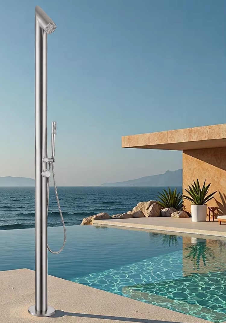 JINNAIYA outdoor floor standing hot and cold shower, rain shower head, beach shower set, CE SASO UPC certification