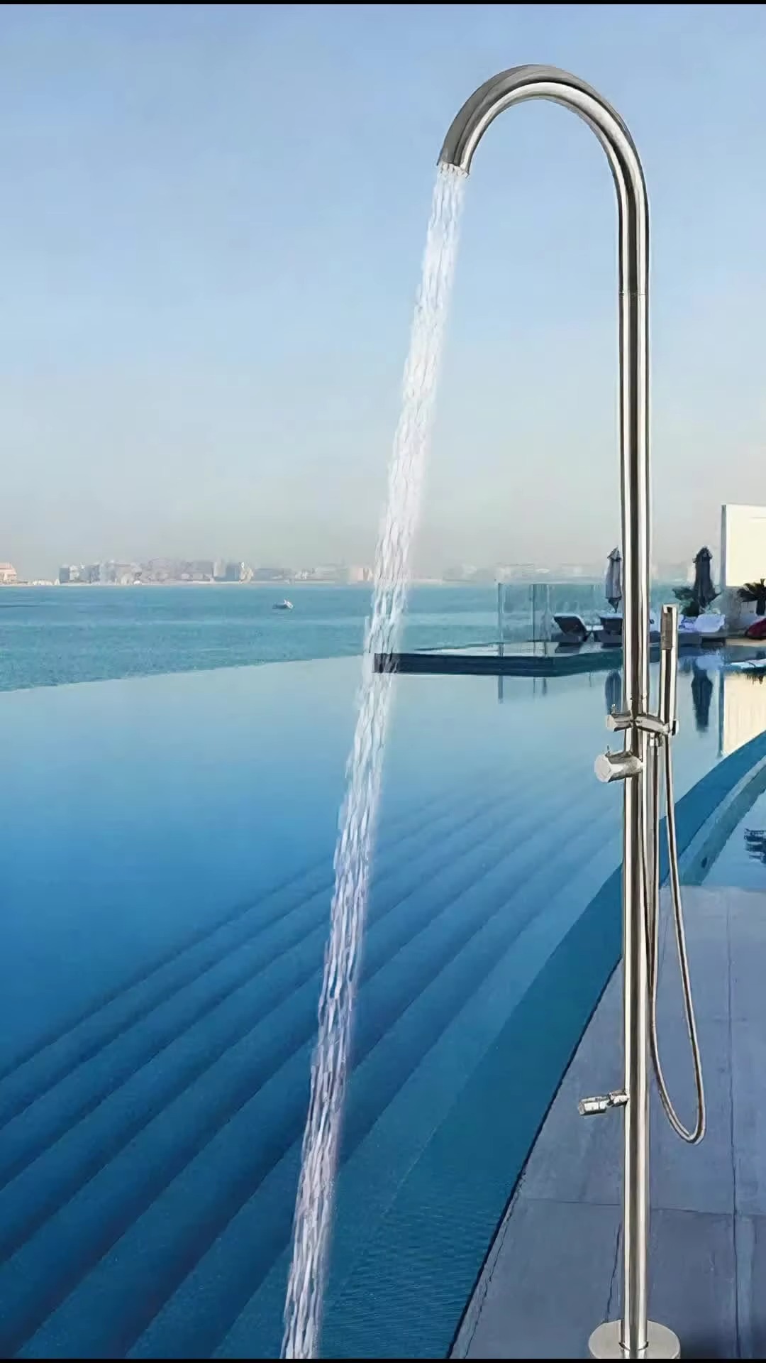 Jinnaiya shower faucet stainless steel brushed surface treatment outdoor beach villa garden foot washing column hotel CE SASO UPC certification
