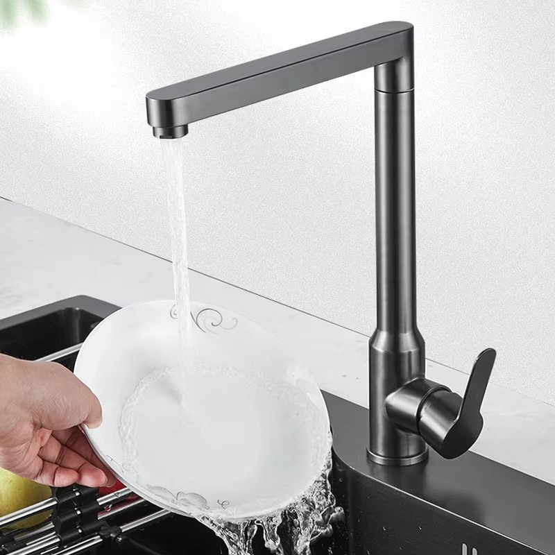 Jinnaiya kitchen faucet 304 stainless steel splash proof hot and cold water sink spherical faucet for household use