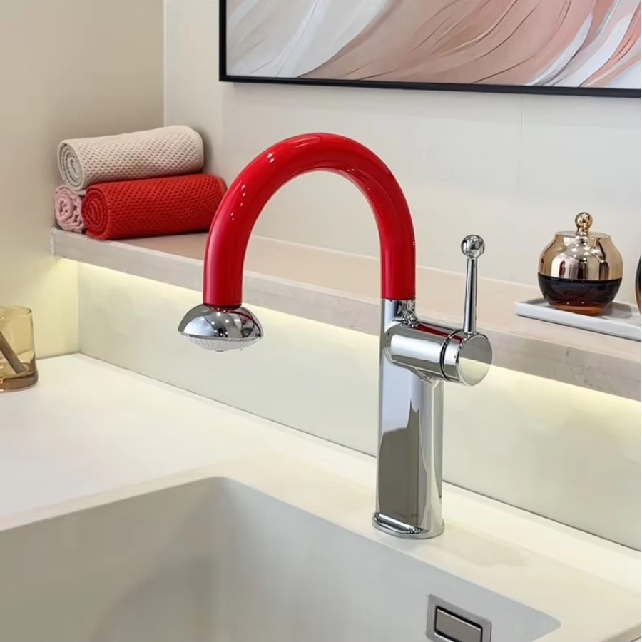 JINNAIYA full copper household multi-color kitchen pull-out hot and cold faucet, expandable sink, dual-use sink