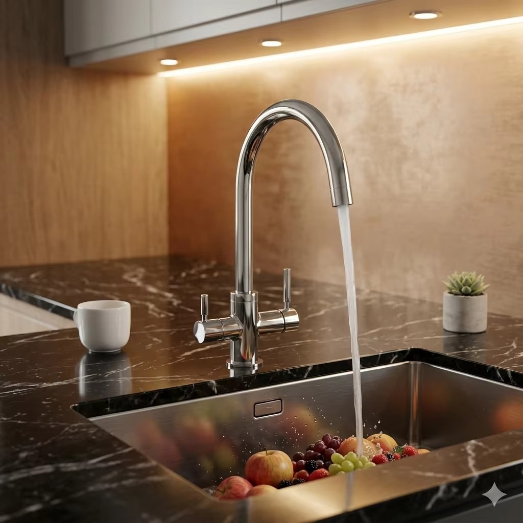 JINNAIYA SS304 dual handle three-way RO metering kitchen faucet | 360 ° free rotation, convenient installation of water purification specialized faucet