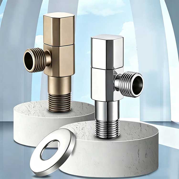 Square thickened square body angle valve 4-point standard thread triangle valve ceramic valve core water stop angle valve with decorative cover lid toilet water heater basin water inlet switch home decoration hotel decoration engineering bathroom hardware bulk supply