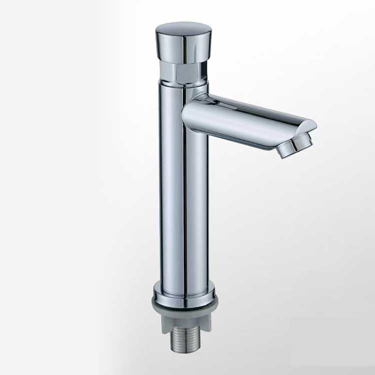 Stainless steel electroplating press delayed basin faucet factory project Hotel public washbasin single cold faucet