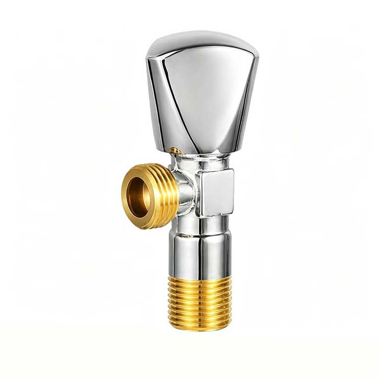 Full copper angle valve, 4-point hot and cold triangle valve switch, one inlet and two outlet slow water valve