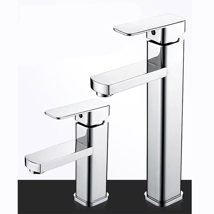 Four sided single hole basin faucet, bathroom basin, washbasin, countertop basin, bathroom cabinet, hot and cold faucet wholesale
