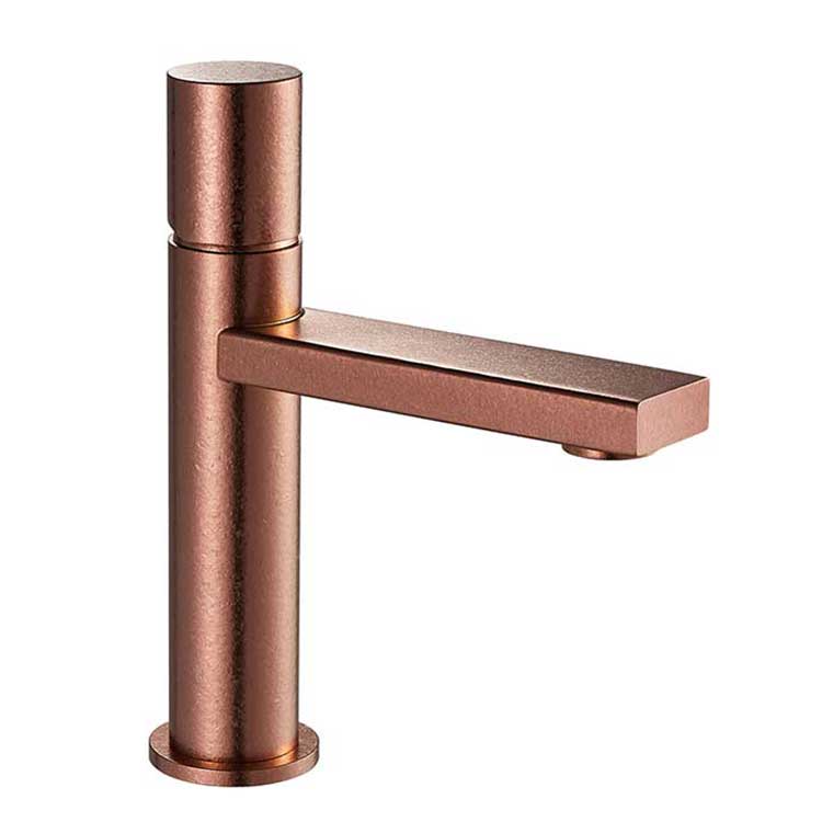 Pure titanium rose gold flat tube basin faucet, bathroom hot and cold water basin faucet, bathroom counter basin faucet