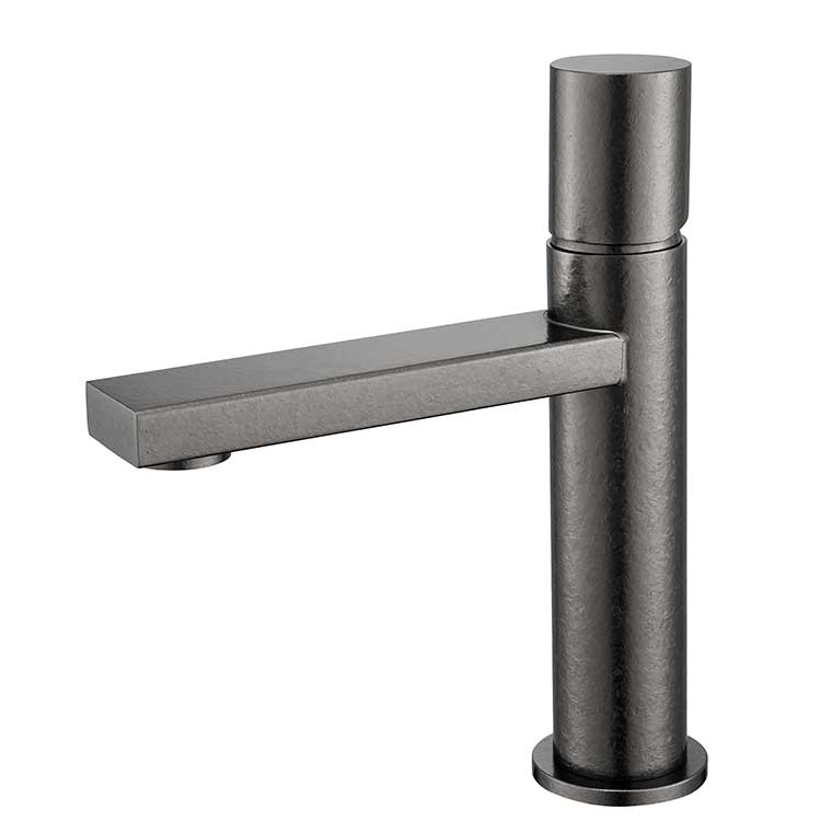 Pure titanium gun gray flat tube basin faucet, bathroom hot and cold water basin faucet, bathroom counter basin faucet