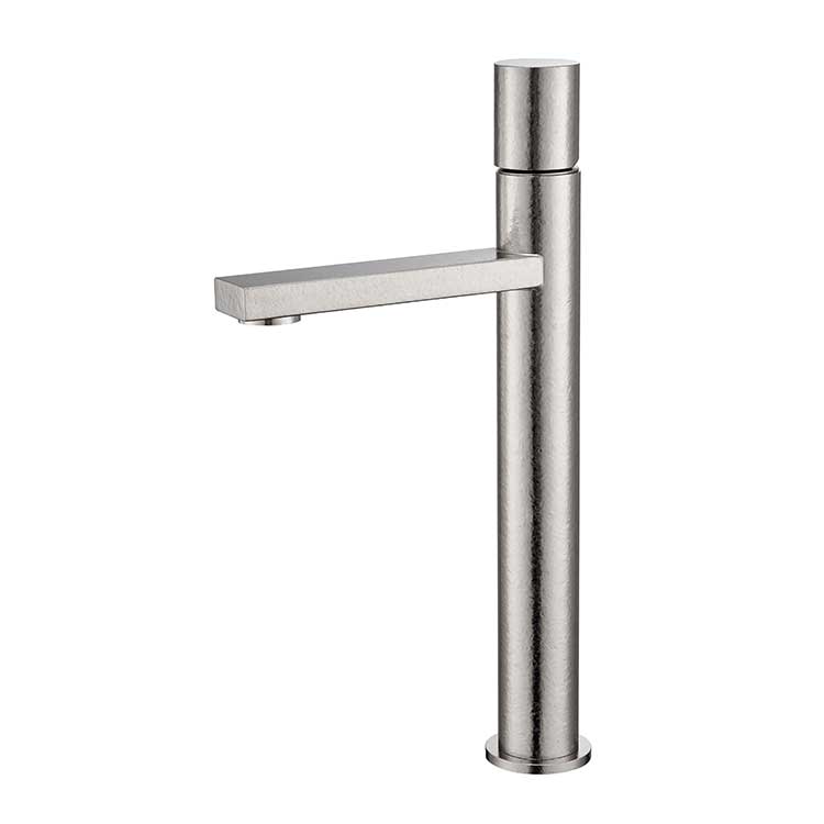 Pure titanium crystal flower natural color flat tube countertop basin faucet, bathroom hot and cold water basin faucet, bathroom counter basin faucet