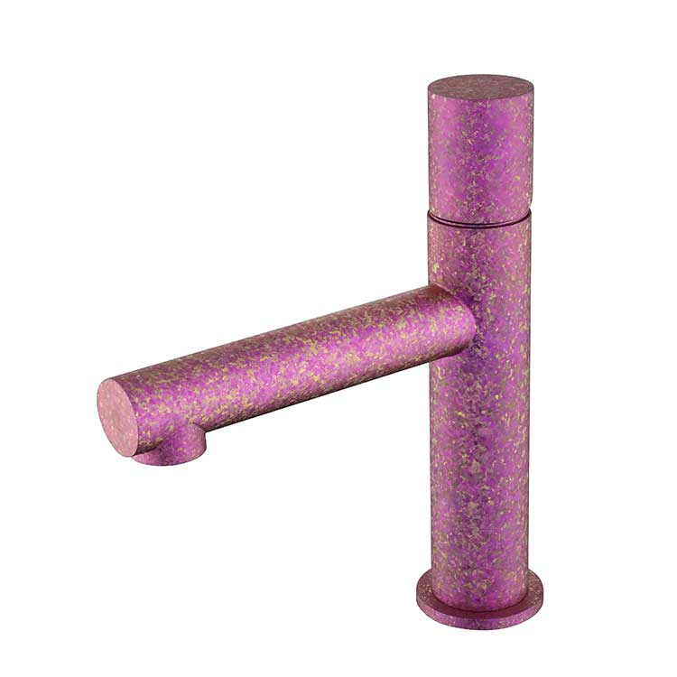 Pure titanium maple leaf red straight round tube basin faucet bathroom hot and cold water table basin washbasin faucet bathroom counter basin faucet
