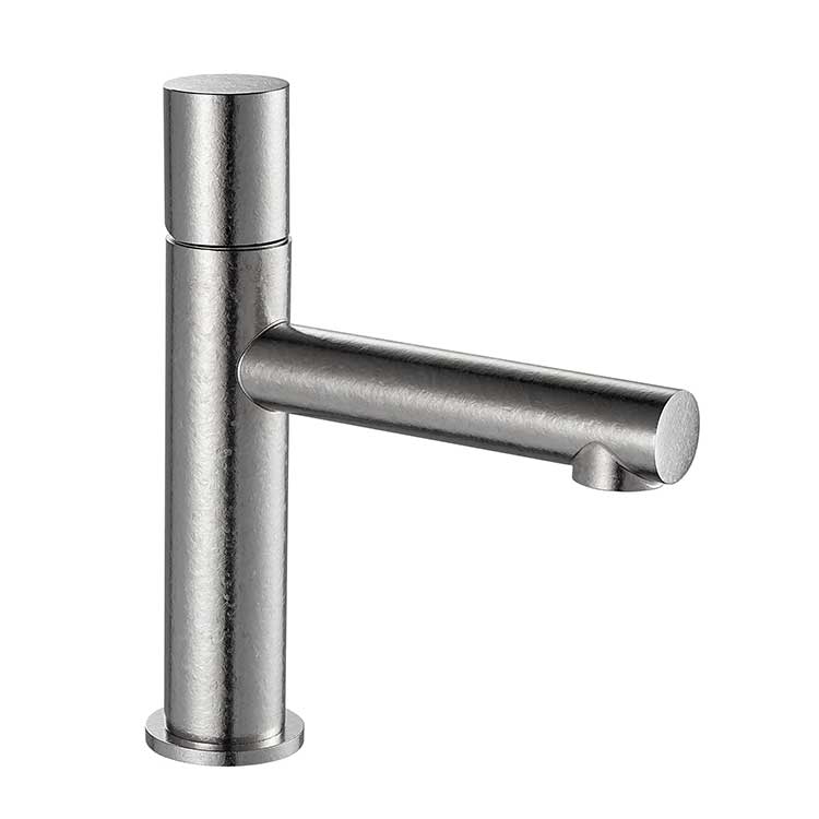 Pure titanium crystal flower natural color straight round tube basin faucet bathroom hot and cold water table basin washbasin faucet bathroom counter basin faucet