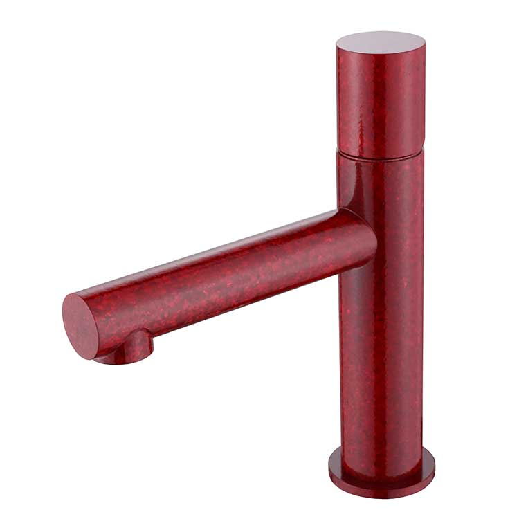 Pure titanium star bar red straight round tube basin faucet bathroom hot and cold water table basin washbasin faucet bathroom counter basin faucet