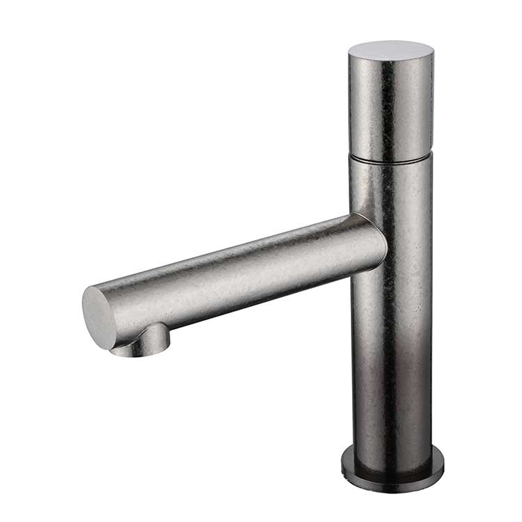 Pure titanium star bar gray straight round tube basin faucet bathroom hot and cold water table basin washbasin faucet bathroom counter basin faucet