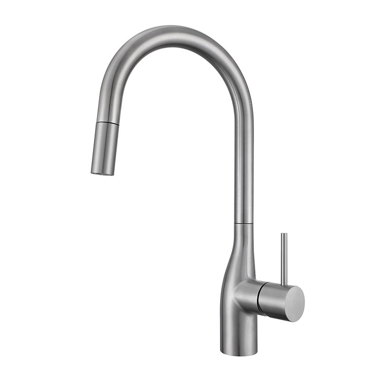 Drawn stainless steel pull-out kitchen faucet, hot and cold washing basin faucet, adjustable sink, rotating basin faucet